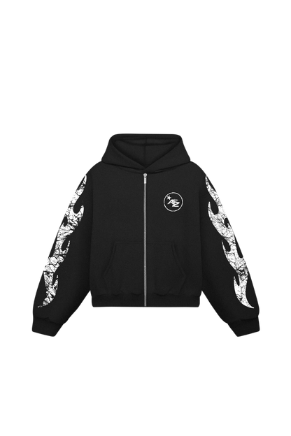 AZ flames zipper hoodie