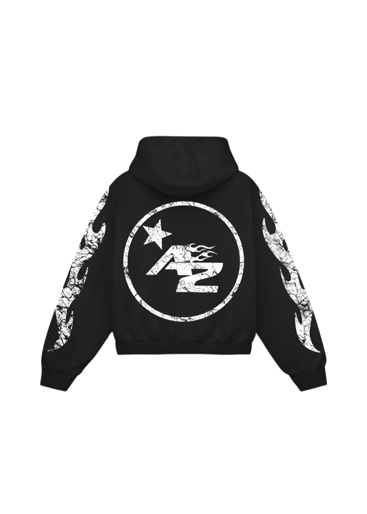 AZ flames zipper hoodie